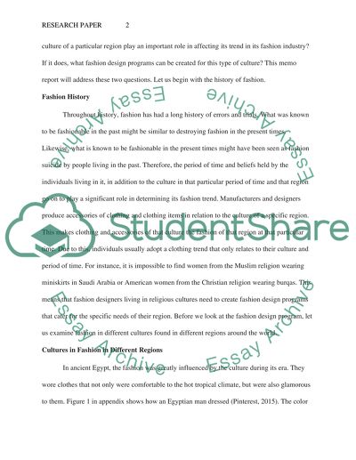 Fashion, Culture and Region