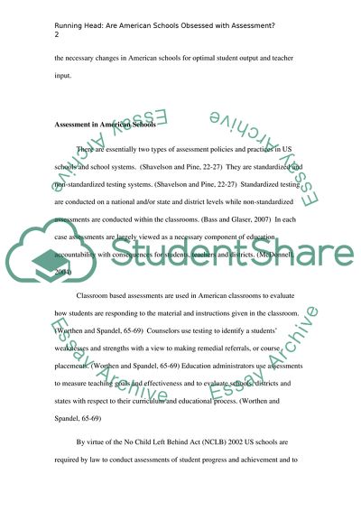 Are Americans Schools Obsessed with Assessment