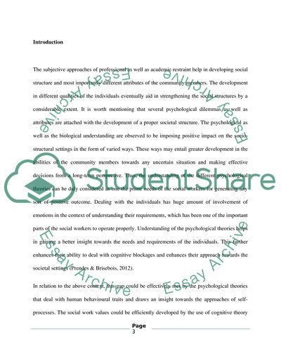 Use of Cognitive Theoretical Framework