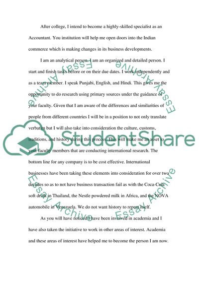 Statement in Ryerson University on Educational Program in the Accounting Field