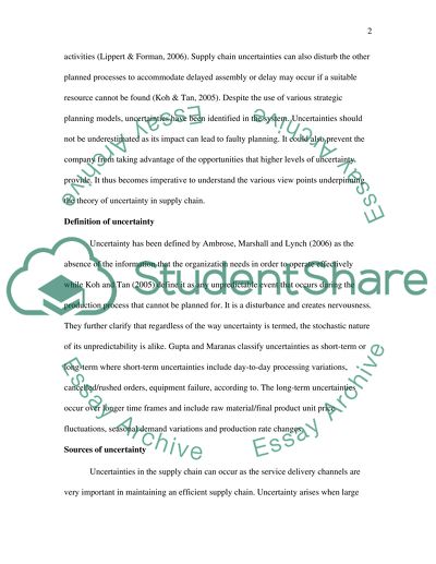 Supply chain management
