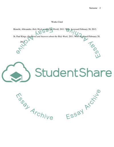 Commemorating the Holy Week