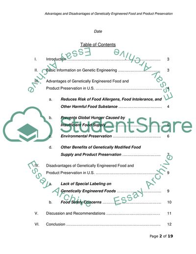 Genetically Engineered Food and Product Preservation in Modern World