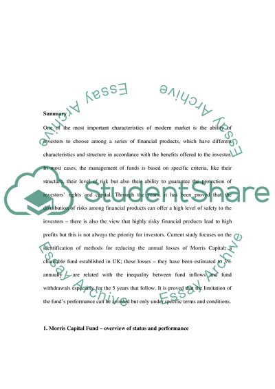 Investment Policies of Morris Capital Fund