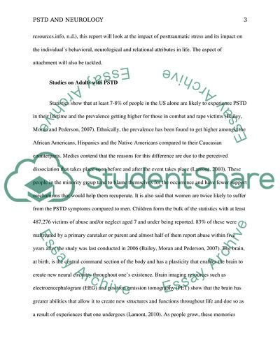 Post Trauma Stress Disorder and Neurology