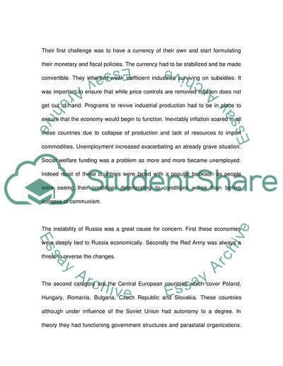 The Main Problems which Eastern/Central European Countries Have