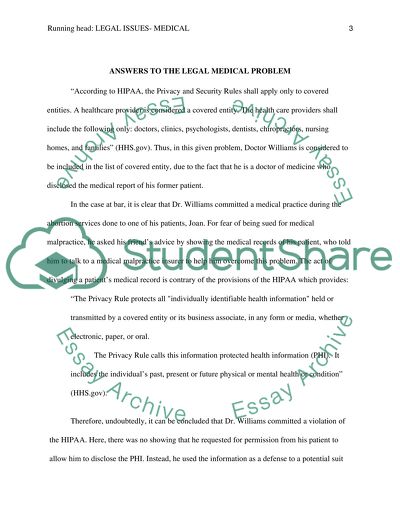 Legal Issues - Medical