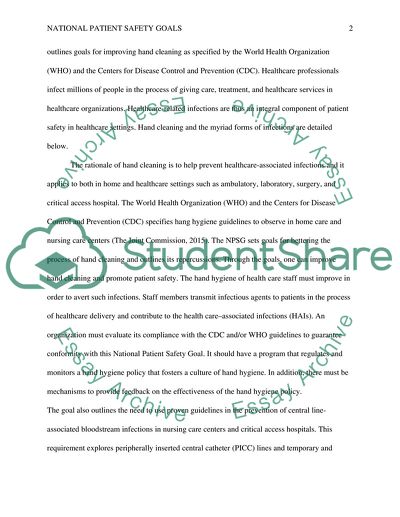 Current National Patient Safety Goals