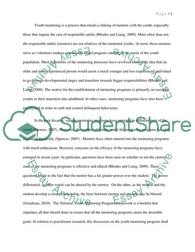 Background of Youth Mentoring Programs