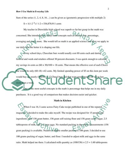 How I use math in everday life