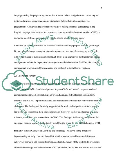 An Analysis of Introducing Computer-Assisted Learning of English during the Preparatory Year in College