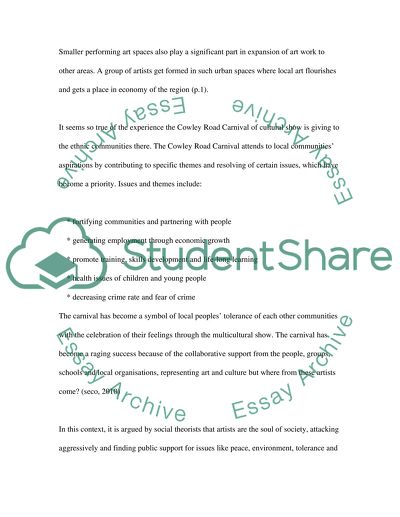 Art and Culture Issues in Oxford Cowley Road