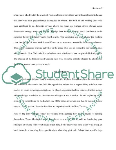 Working class people in New York in the late 19th and early 20th centuries