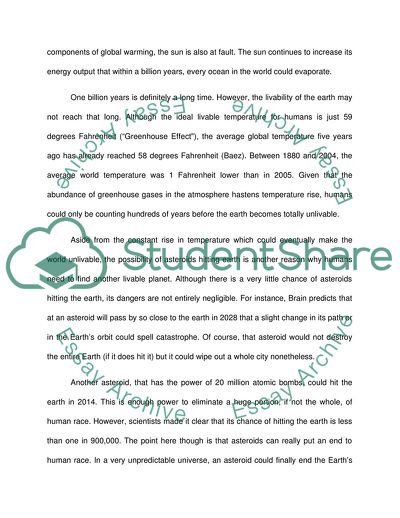 Global Warming, Space Exploration, and Human Extinction