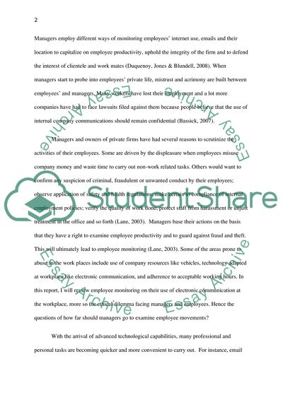 The Movements of Employees at Work Abstract