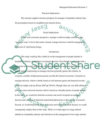 Social and Economical Factors Impact on Managerial Education Decisions