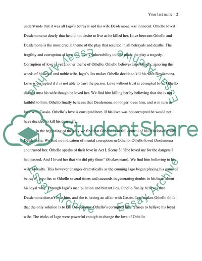 The Vulnerability of Love in Shakespeares Othello