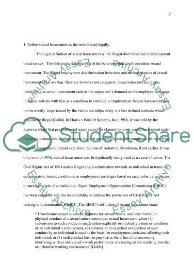 The Legal Definition of Sexual Harassment