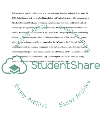 Female Social Reformers: Sarah Margaret Fuller