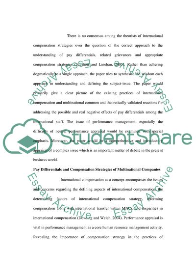 Practices of Pay Differentials by Multinational Corporations