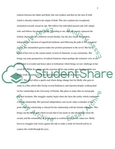 Reflection Paper on Rubyfruit Jungle by Rita Mae Brown OR Death of Friends by Michael Nava