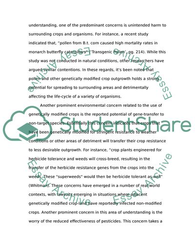 Positive and Negative Environmental effects of Genetically Modified Crops