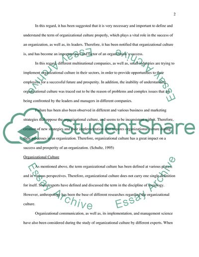 Creating an Organizational Culture