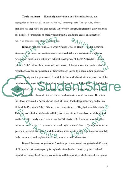 The Debt What America Owes to Blacks