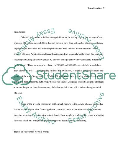 Trends of Violence in Juvenile Crimes
