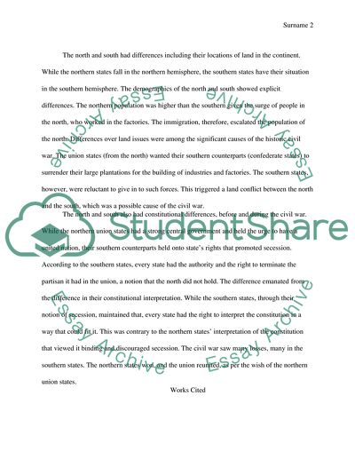 After the American revolution conflicts between the North and South