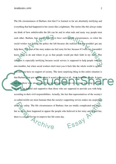 The Life Circumstances of Barbara Ann