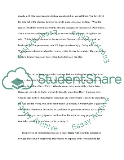 Analytical paper on either Daisy Miller