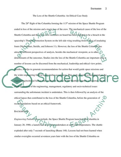 The Loss of Shuttle Columbia