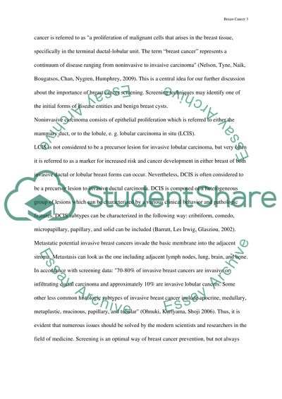 Screening of Patients with Breast Cancer