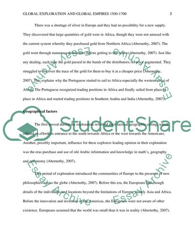 Global Exploration and Global Empires 1500-1700