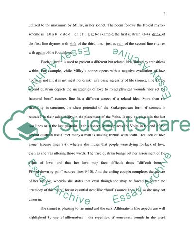 The Synergy of Form and Theme in Millays Sonnet Love is Not All