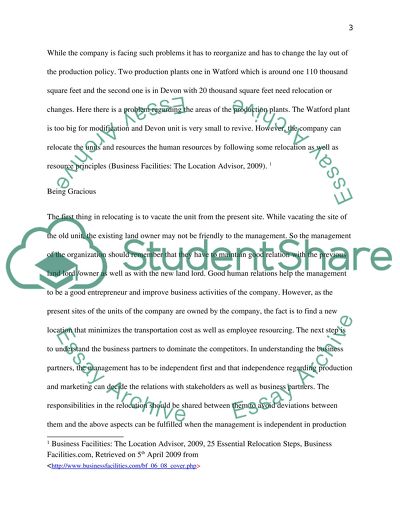 Employee Resourcing for Factory Relocation HRM