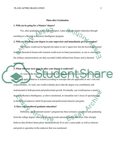 What will I be doing after graduating with a college degree