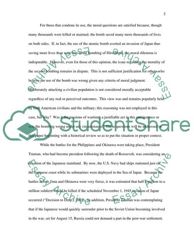 Can the the Atomic Bomb dropping on Hiroshima and Nagasaki be ever justified