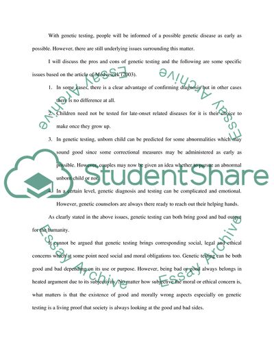 Modern Genetic Testing