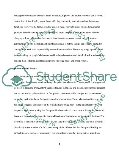 The Broken Windows Theory