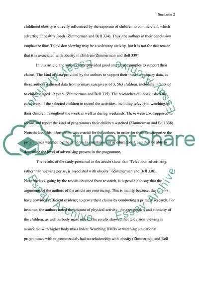 Associations of Television Content Type and Obesity in Children