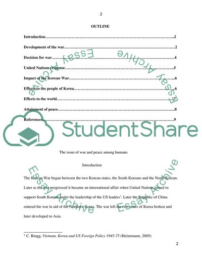 The Issue of War and Peace among Humans