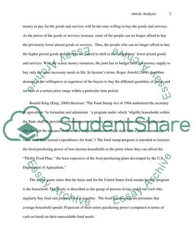 Economic Perspective of the Issue of Poverty