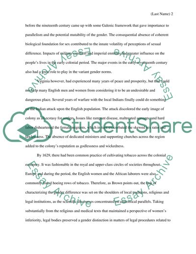 Gender Norms during Colonial Period in North America