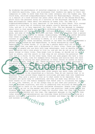 The New Psychology of Success by Dweck