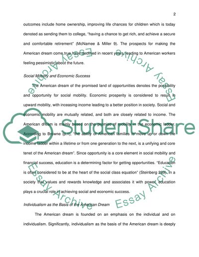 The myth of American Dream