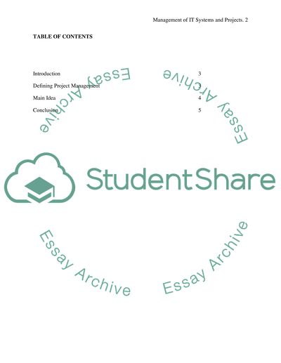 Management of IT Systems and Projects