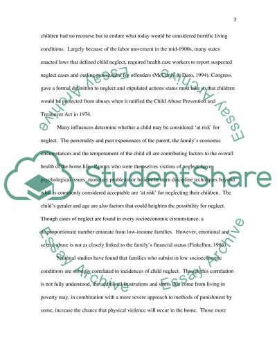 Incidences of Child Abuse