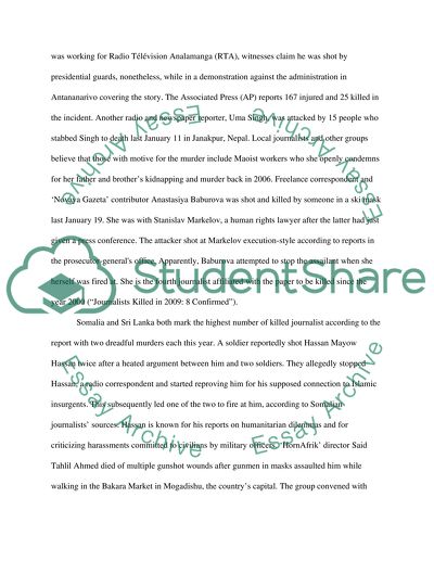 A Year of Early Onset Violence against Journalists